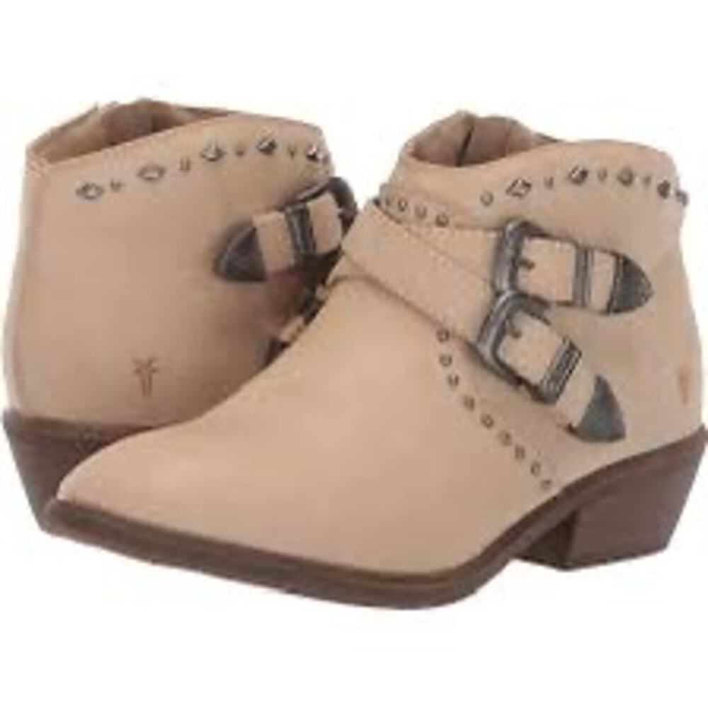 Frye Ellen Studs Girls EU 36 US 5 Tan Leather Western Buckle Studded Ankle Boot - Picture 2 of 8